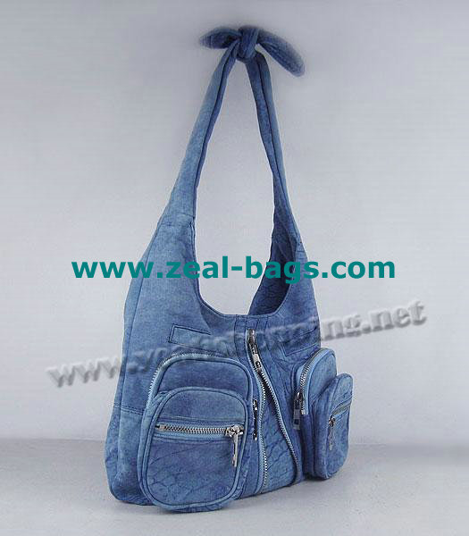 AAA Replica Alexander Wang Donna Hobo Should Bag Blue Lambskin - Click Image to Close